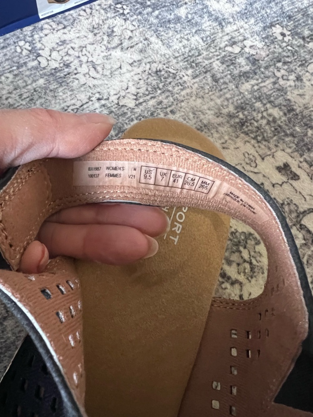 Rockport Black Briah Perforated Slingback Cork Wedge Sandal - Picture 3 of 16